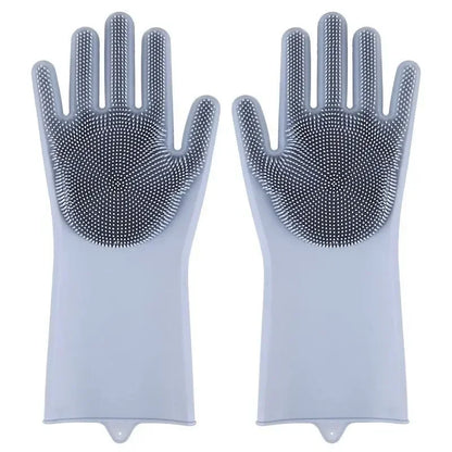 Pet Grooming Cleaning Gloves Dog Cat Bathing Shampoo Glove Scrubber Magic Dishwashing Cleannersponge Silicon Hair Removal Glove