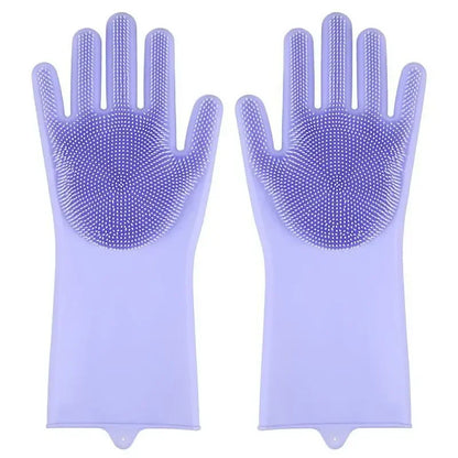 Pet Grooming Cleaning Gloves Dog Cat Bathing Shampoo Glove Scrubber Magic Dishwashing Cleannersponge Silicon Hair Removal Glove