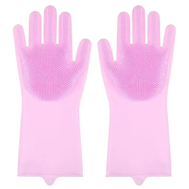 Pet Grooming Cleaning Gloves Dog Cat Bathing Shampoo Glove Scrubber Magic Dishwashing Cleannersponge Silicon Hair Removal Glove