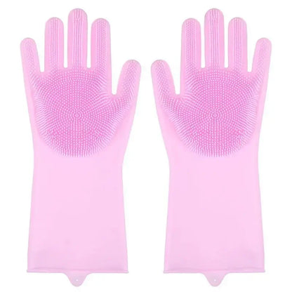 Pet Grooming Cleaning Gloves Dog Cat Bathing Shampoo Glove Scrubber Magic Dishwashing Cleannersponge Silicon Hair Removal Glove